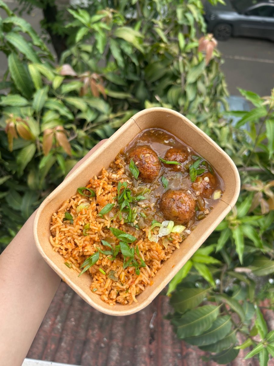 Veg Manchurian Chinese Fried Rice Bowl